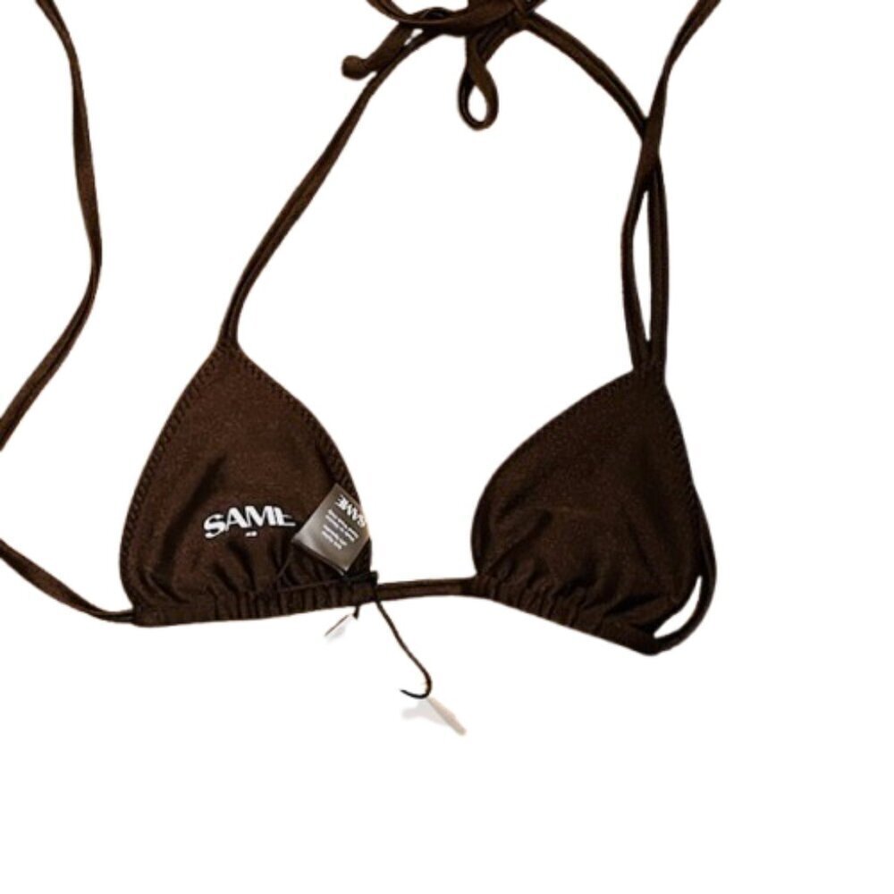 Same Triangle Top Chocolate Brown Bikini Top Same LA Swim NEW NWT XS - Picture 2 of 5